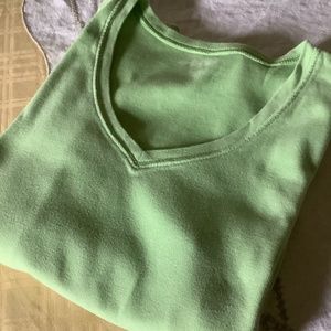 Ladies mint green v-neck T-shirt Eddie Bauer